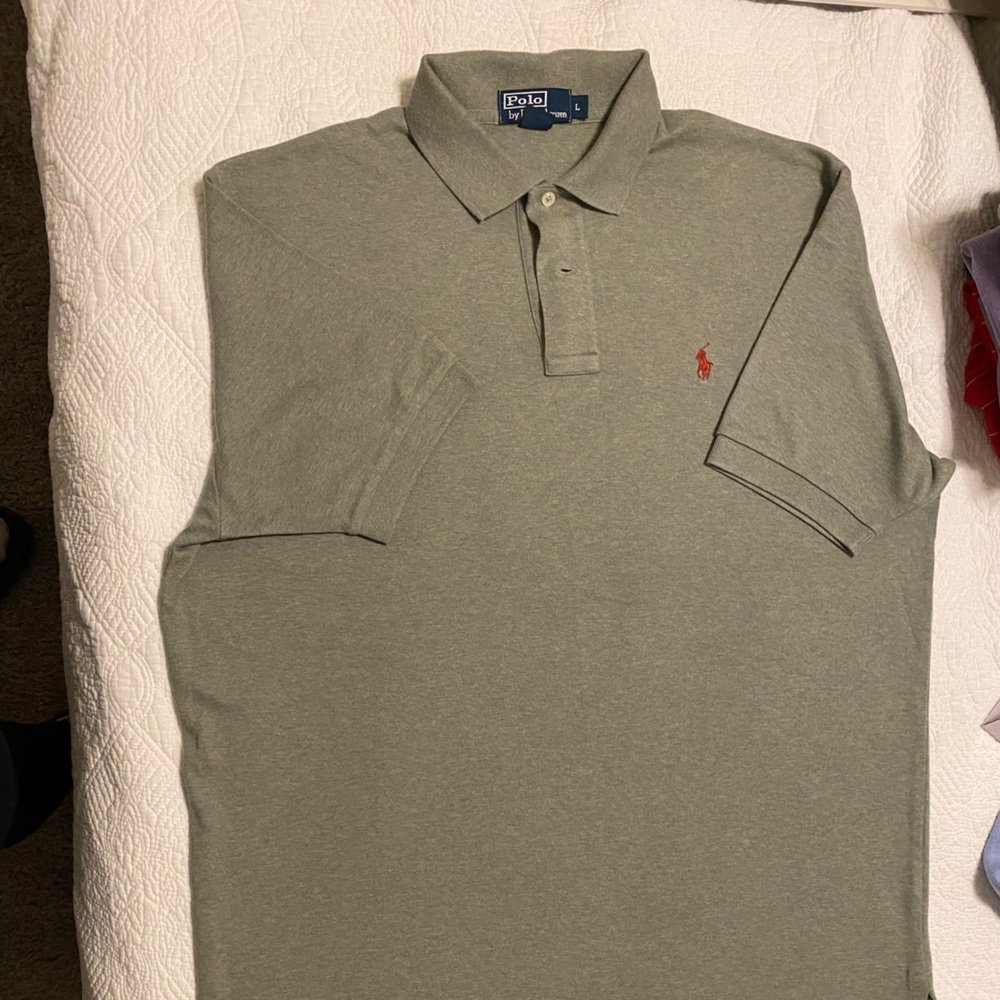 Olive Green Polo Shirt Size Large